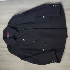 Betsey Johnson Black Buttoned-Down Peacoat